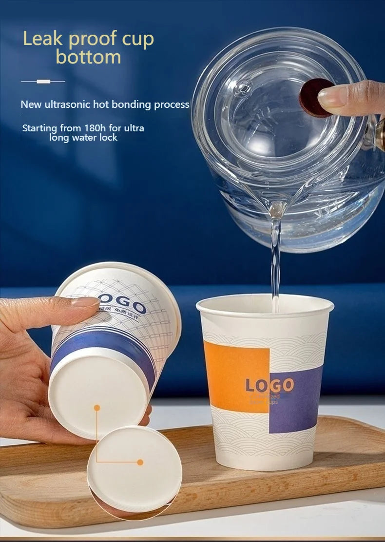 1000pcs Personalized Custom 2.5oz/50ml & 3oz/60ml Espresso Cup Disposable Tasting,9oz/250ml Paper Cups with Logo for Events