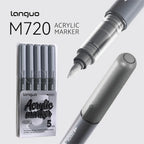Languo 9pcs/box Soft Brush Acrylic Marker Pen Set，DIY Hand Drawn,Paint Art Markers pens,Student Graffiti Acrylic Paint Pens,M720