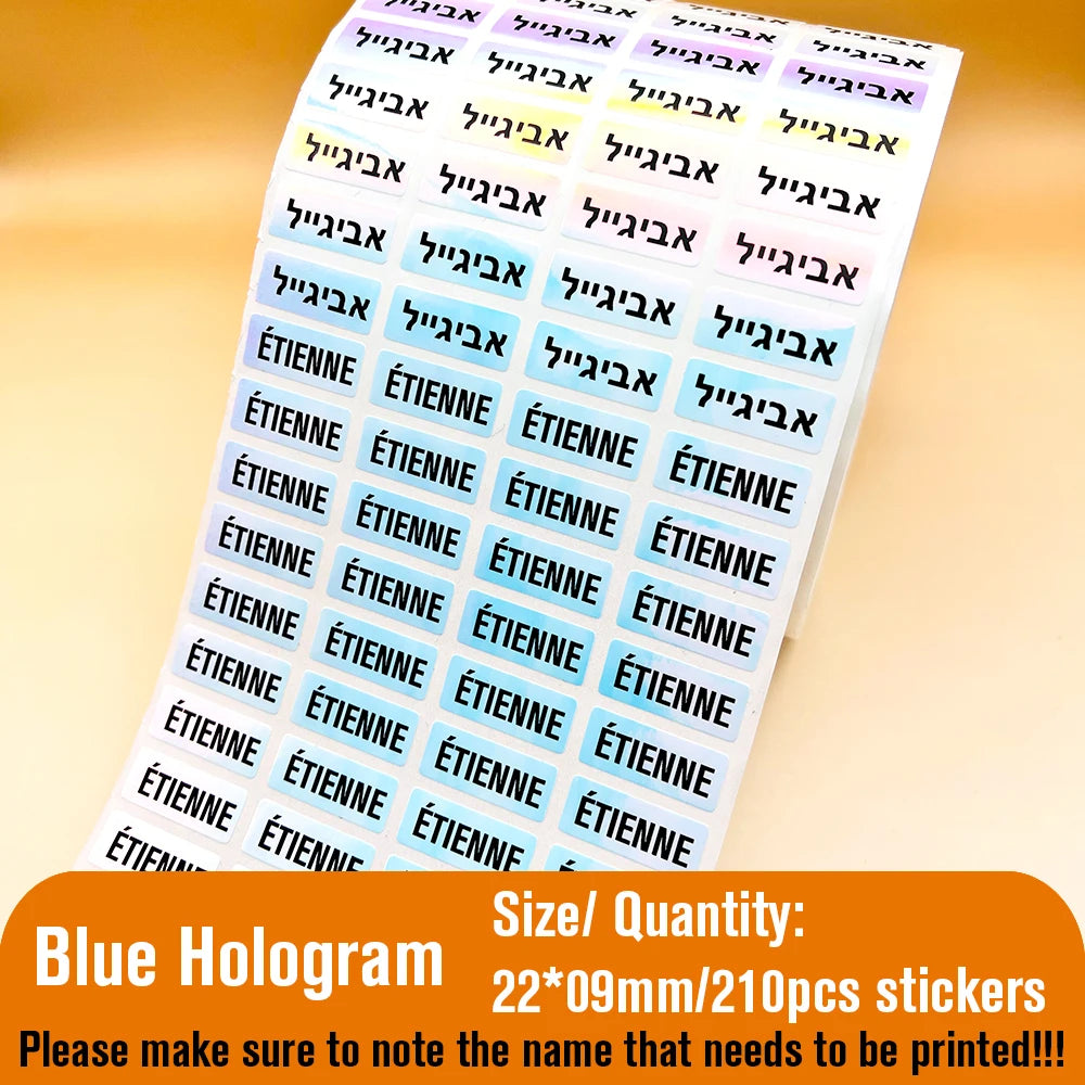 210pcs Custom Waterproof Name Tag Sticker Kawaii Stationery Stickers Decals Personalized First Name Label for Children School