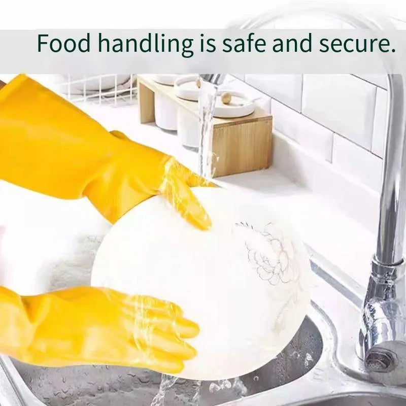Thickened Latex Rubber Gloves Wear Resistant Household Dishwashing Laundry Protection Hand Guard Kitchen Daily  Cleaning Tool