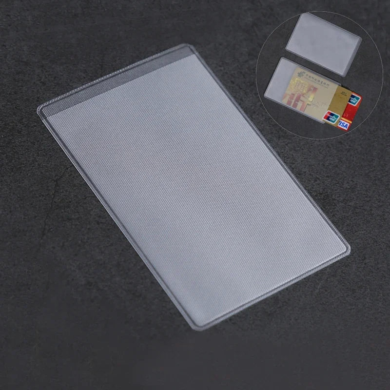 10pcs Travel PVC Cards Holder ID Bus Business Bank Credit Card Holder Transparent Waterproof Cards Protecting Cover Pouch Bag