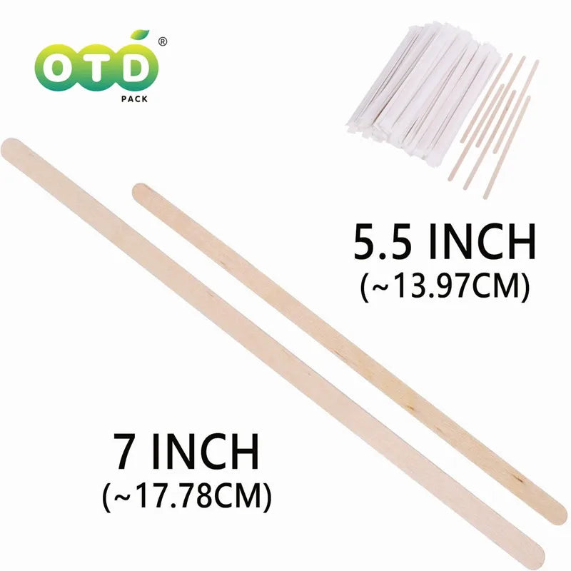 Individually Paper Wrapped Wooden Coffee Stirrers Disposable Wood Sticks for Coffee/Tea/Hot Beverage/Hot Chocolate/Cold Drinks