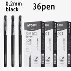 M&G 0.2mm ultra-fine gel pen; student-use ultra-fine needle pen; financial note-taking signature pen,illable, black