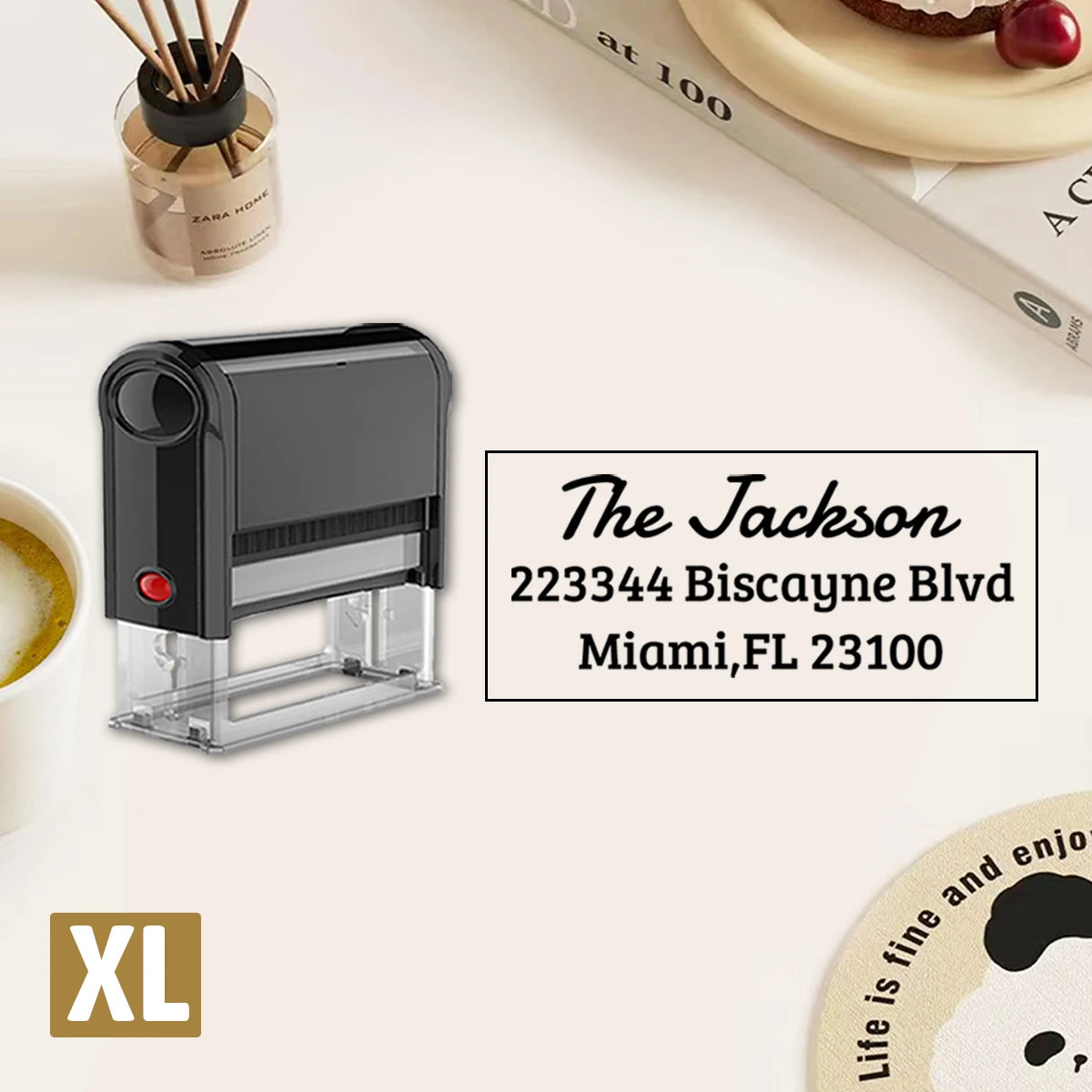 Custom Address Stamp, Return Address Stamps Self Inking Personalized, Customizable Business Stamp, Black Ink Colors, Stamper