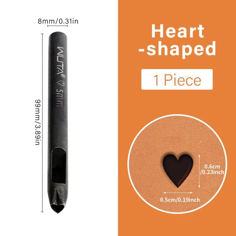 WUTA 5mm Flower Leather Belt Hole Puncher Leather Hollow Punching Tool DIY Craft for Leather Watch Band,Fabric,Plastic,Paper 1pc