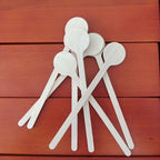 100 Pcs Wooden Coffee Stirrer Sticks Round Head Biodegradable Hot/Cold Drinking Stir Popsicle Disposable Coffee Swizzle Stick