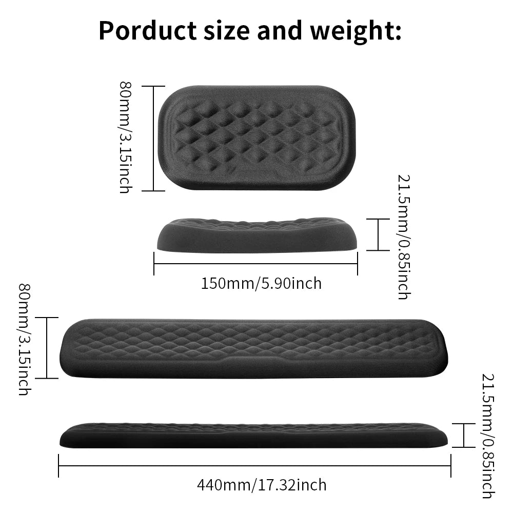 Keyboard and Mouse Wrist Rest Pad Padded Memory Foam Hand Rest Support for Office, Computer, Laptop