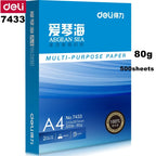1 Pack 500 Sheets Deli A4 Multi-purpose Paper 70/80g Aegean Sea Series Copy Printing Paper 7420/7433