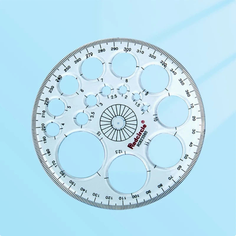 1/4Pcs Circle Template Measurement Geometry Ruler Circular Oval Drawing Template Drafting Ruler Office School Scale Drawing Tool
