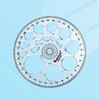 1/4Pcs Circle Template Measurement Geometry Ruler Circular Oval Drawing Template Drafting Ruler Office School Scale Drawing Tool