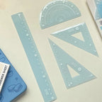 4PCS/Set 15/20CM Jelly Ruler Set Transparent Measuring Stationery Set Square Thickened Straight Ruler Student Gift
