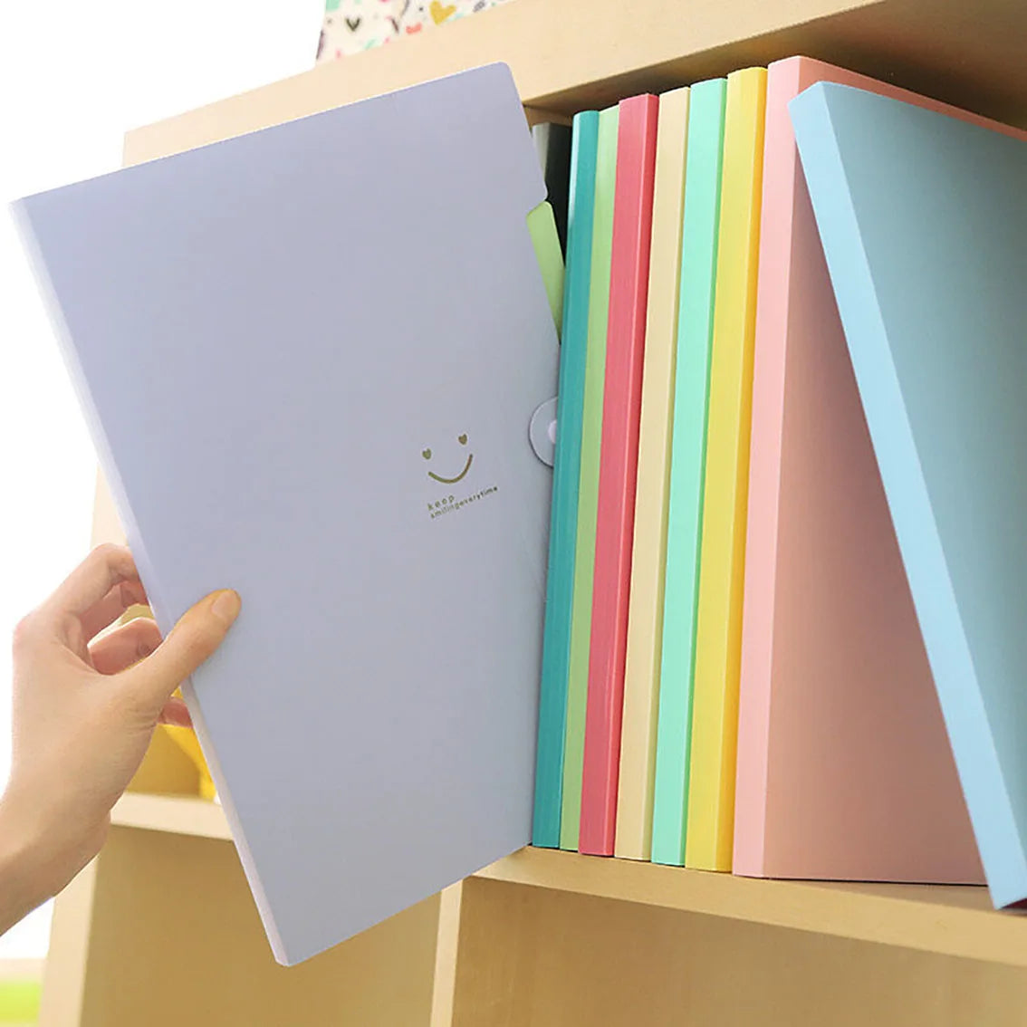Classic 5-Page Accordion File Folders A4 Document Storage Bags Plastic Material Test Roll Holder Durable Expanding Folders