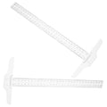 2Pcs Ruler Plastic Drafting T Shape Ruler Accurate Measuring Square for Artists Designers Woodworking Architects