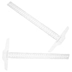 2Pcs Ruler Plastic Drafting T Shape Ruler Accurate Measuring Square for Artists Designers Woodworking Architects
