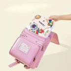 Cartoon Vertical File Bag A4 Hanging 13 Grid Children's Fun Astronaut Test Paper Material Storage Organ Bag Desk Organizer