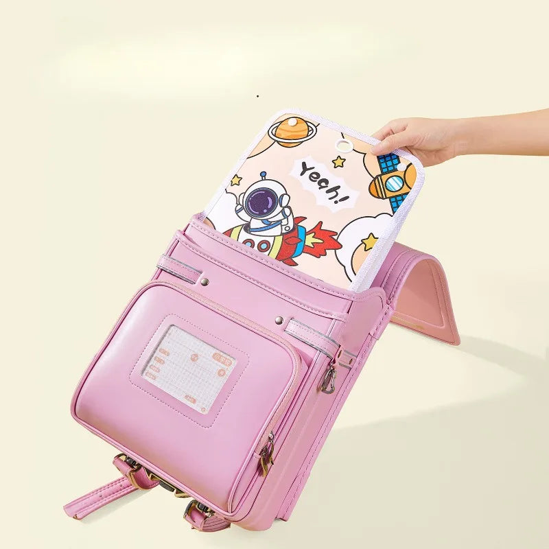 Cartoon Vertical File Bag A4 Hanging 13 Grid Children's Fun Astronaut Test Paper Material Storage Organ Bag Desk Organizer