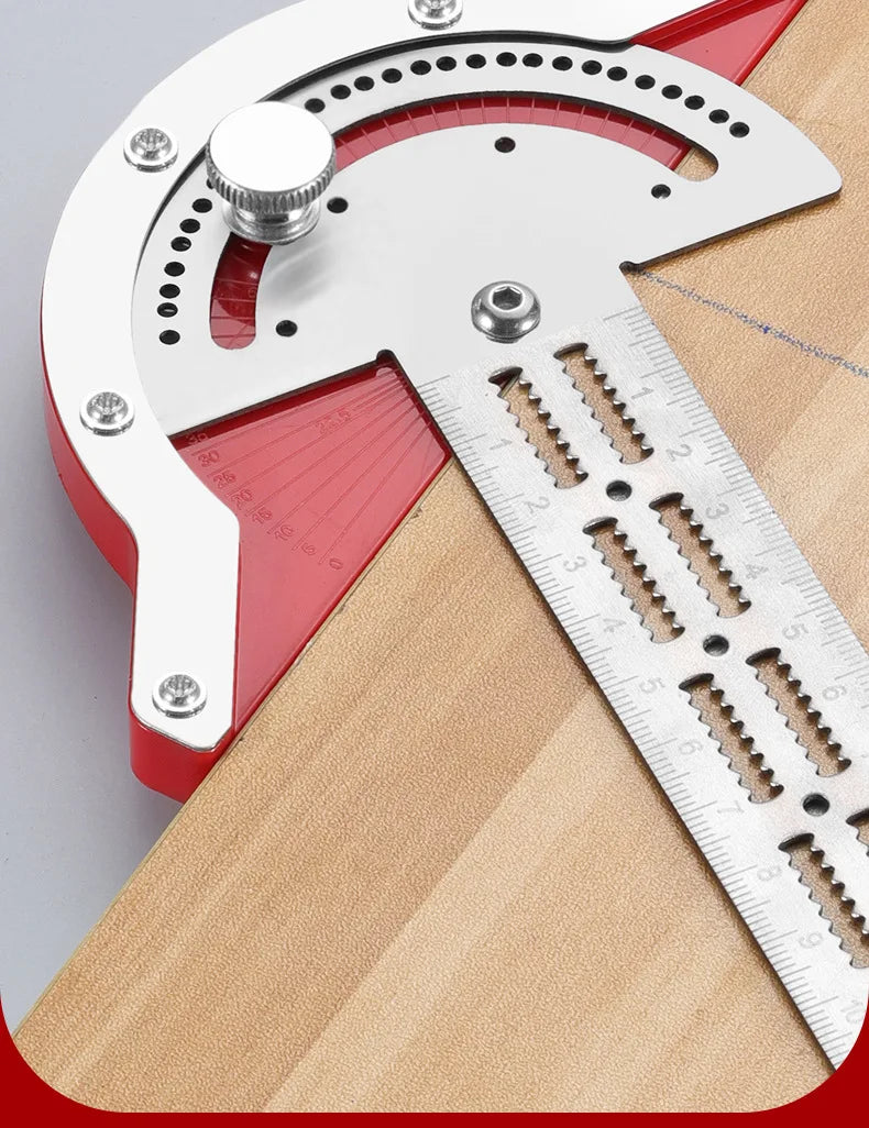 0-180 Degree Angle Gauge Woodworkers Edge Ruler Stainless Steel Protractor Angle Finder Ruler Precision Carpenter Measuring Tool