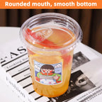 Disposable Direct Drinking Cup Transparent Plastic Cup With Lid And Sticker Leak Proof Design Suitable For Cold Drink Cups 10PCS