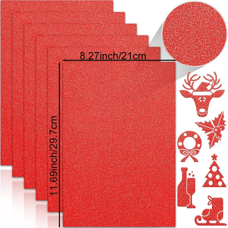 25 Sheets Colored Glitter Cardstock Paper 250G A4 Premium for Scrapbook DIY Projects Birthday Party Decoration Gift Box Wrapping