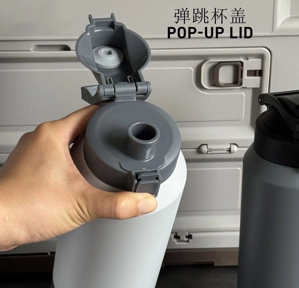 TYESO stainless steel portable sports kettle 2000ml large capacity insulated cup Outdoor portable direct drinking cup