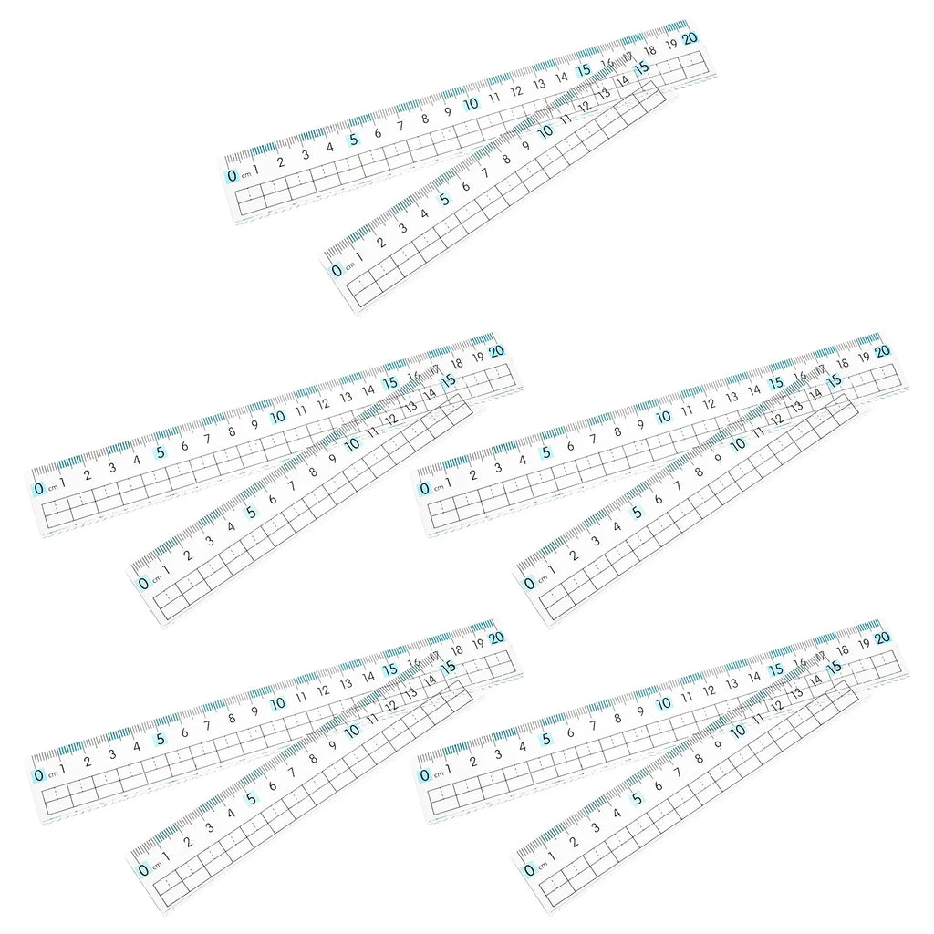 10Pcs Flexible Plastic Anti-Myopia Ruler School Clear Transparent Metric Ruler 15Cm 20Cm for Precise Drawing Classroom