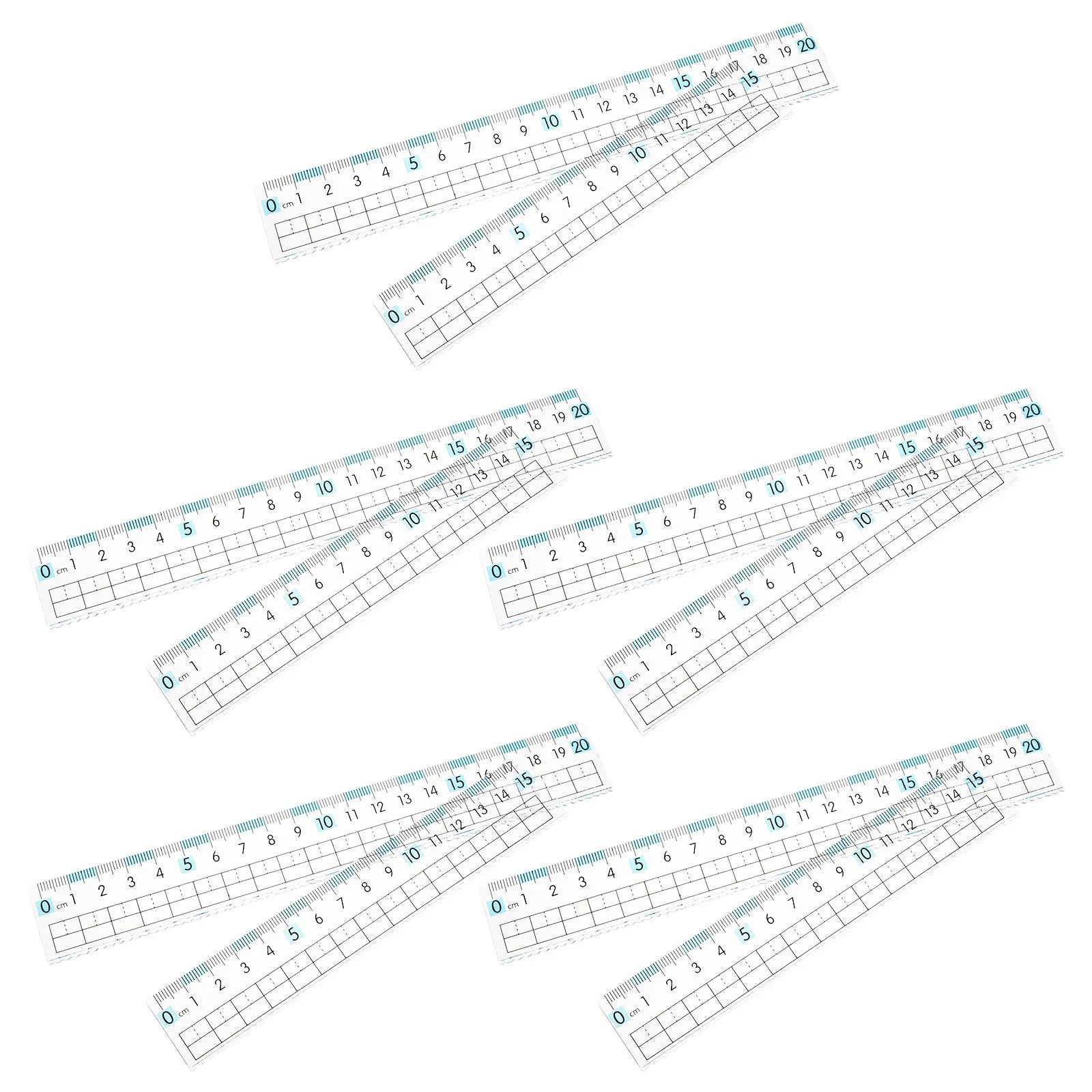 10Pcs Flexible Plastic Anti-Myopia Ruler School Clear Transparent Metric Ruler 15Cm 20Cm for Precise Drawing Classroom