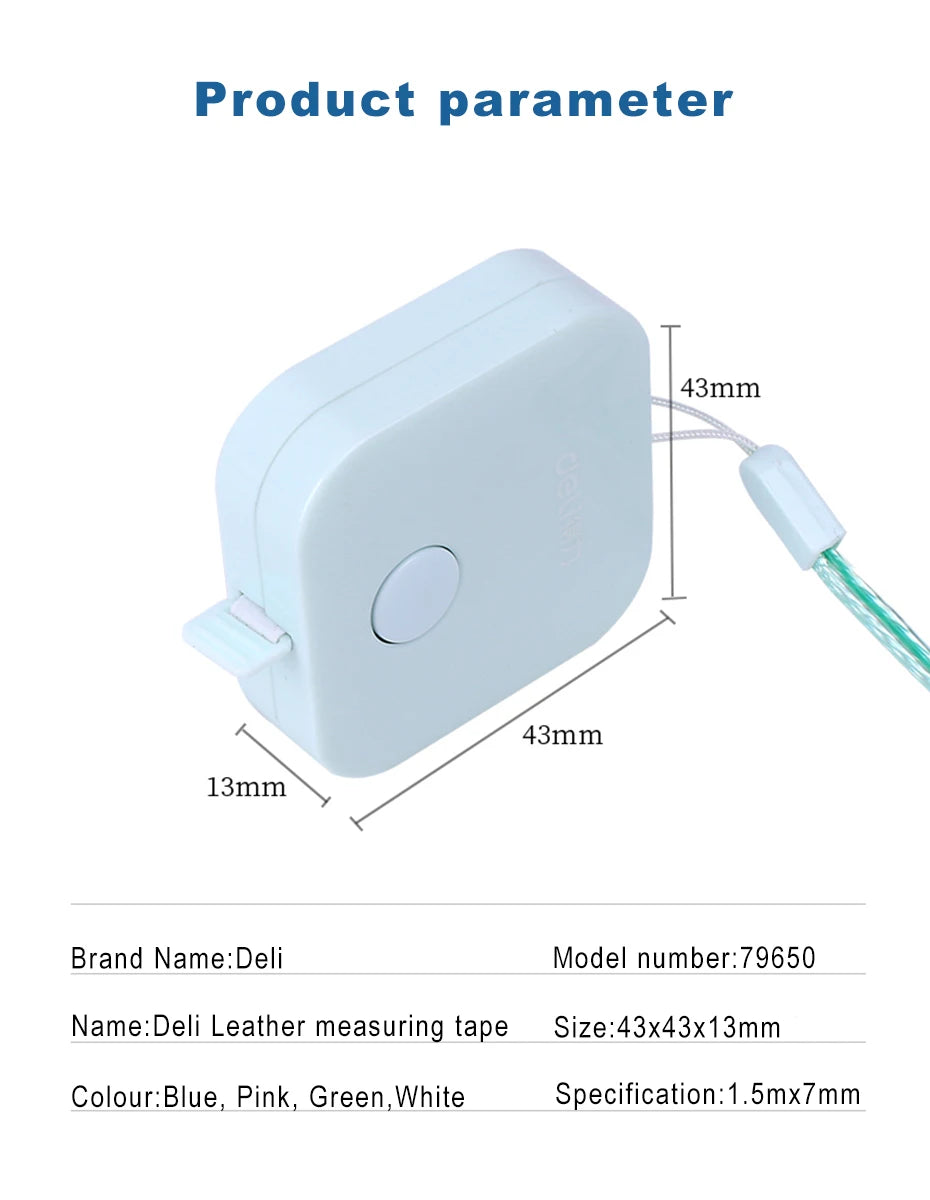 Deli 1.5m 2m Measure Tape Double Scale Body Sewing Flexible Ruler for Kids Aldult Height Waist Measuring Tailor Craft Soft Ruler