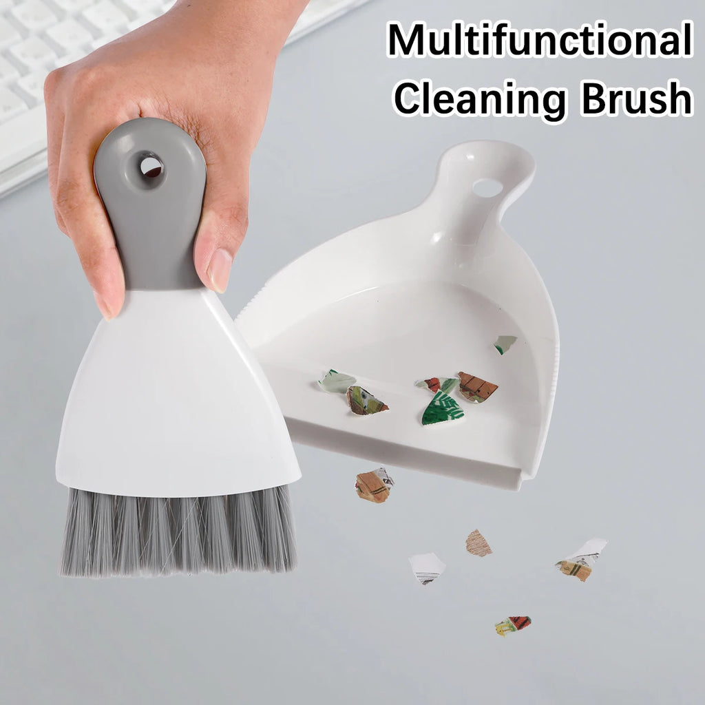 Mini Dustpan and Brush Set Portable Table Top Cleaning Dining Table Crumb Sweeper Multipurpose Desktop Keyboard Cleaning Tools