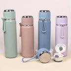 Stainless Steel Thermos Bottle 500ml/16.9oz And 600ml/20oz Vacuum Insulated Water Bottle With Handle Travel Insulated Cup