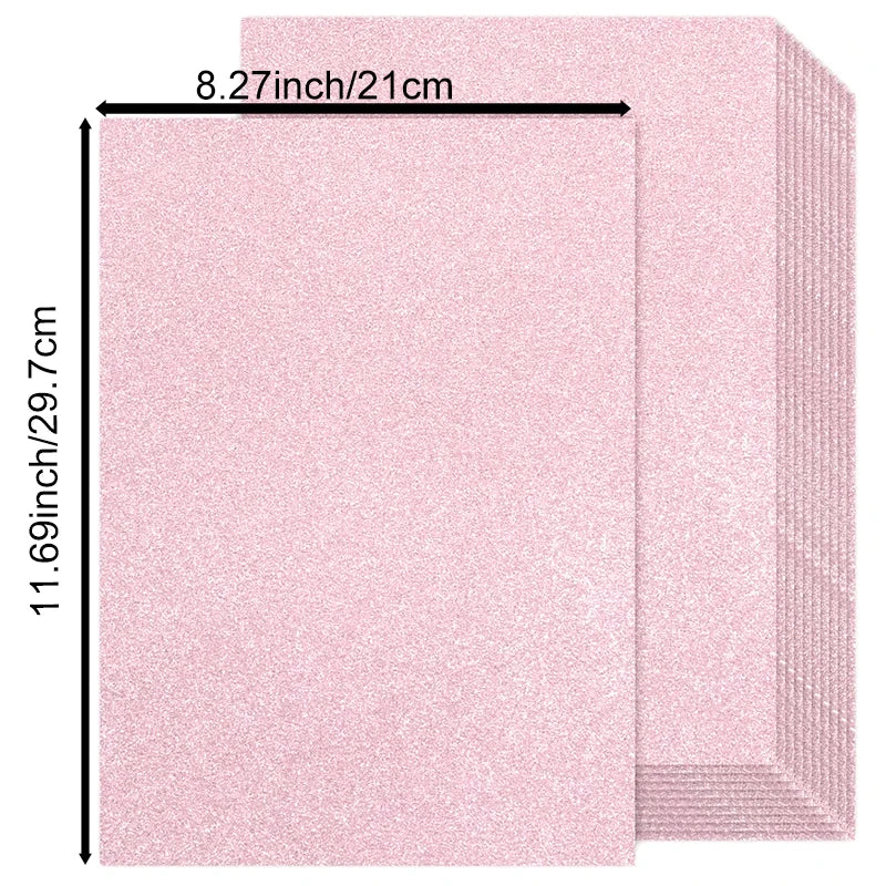 25 Sheets Colored Glitter Cardstock Paper 250G A4 Premium for Scrapbook DIY Projects Birthday Party Decoration Gift Box Wrapping