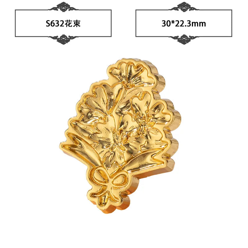 Plant Wax Stamp Seal Wax Print Thick Copper Head Carved Sealing Tool Holiday Party Invitation Letter Wedding Decorative