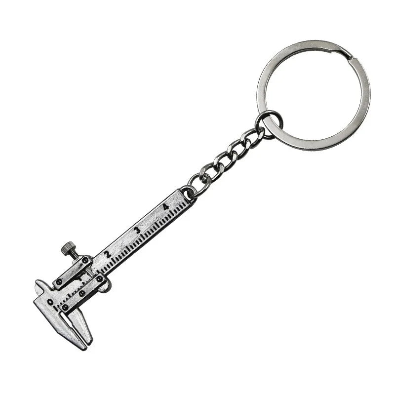 Mini Metal Ruler Vernier Caliper Portable 0-40mm keychain Measuring Gauging Tools Car Turbo key Chain Ring Ruler Caliper