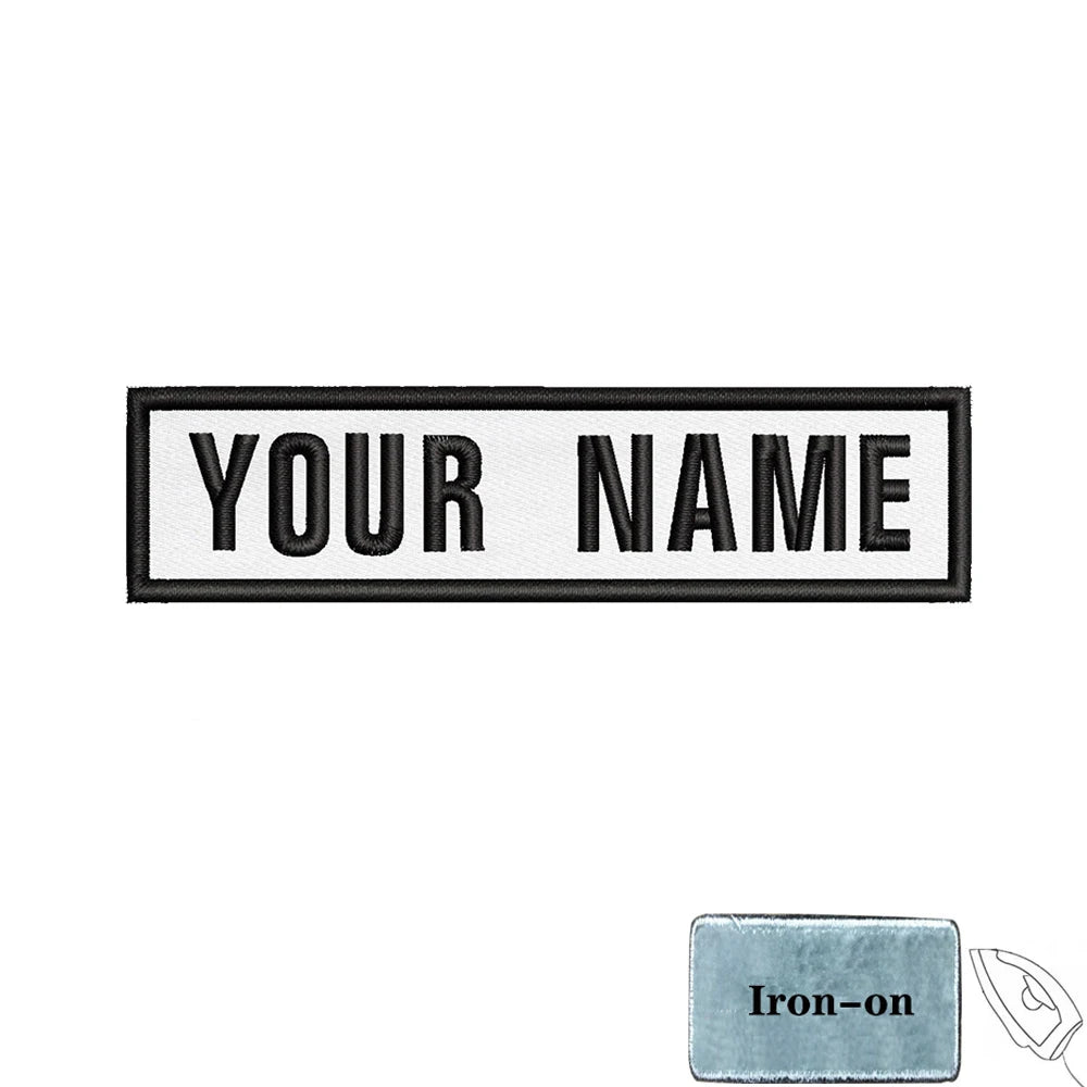 1PC 10cmX2.5cm Custom Personalized Name number Patch Stripes Badge tags chevrons Armband Iron On Or Hook Loop embroidered