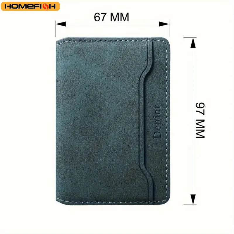 HOMEFISH Artificial leather credit card magnetic elastic wallet(3 card slot)with strong magnetic accessories ID card clip wallet