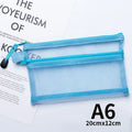 Nylon Mesh File Bag A4 A5 A6 Transparent Zipper Test Paper Information Bag Office Student Pen Bag Subject Bag Puzzle Storage Bag