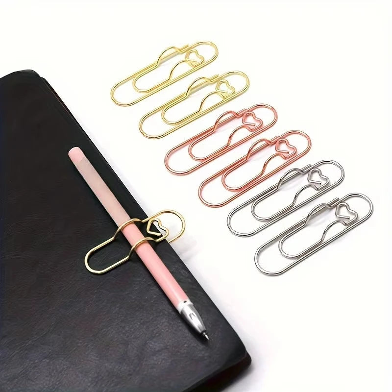 3 multifunctional pen clip love paper clip pen button notebook accessories fixed seat school office stationery organizer