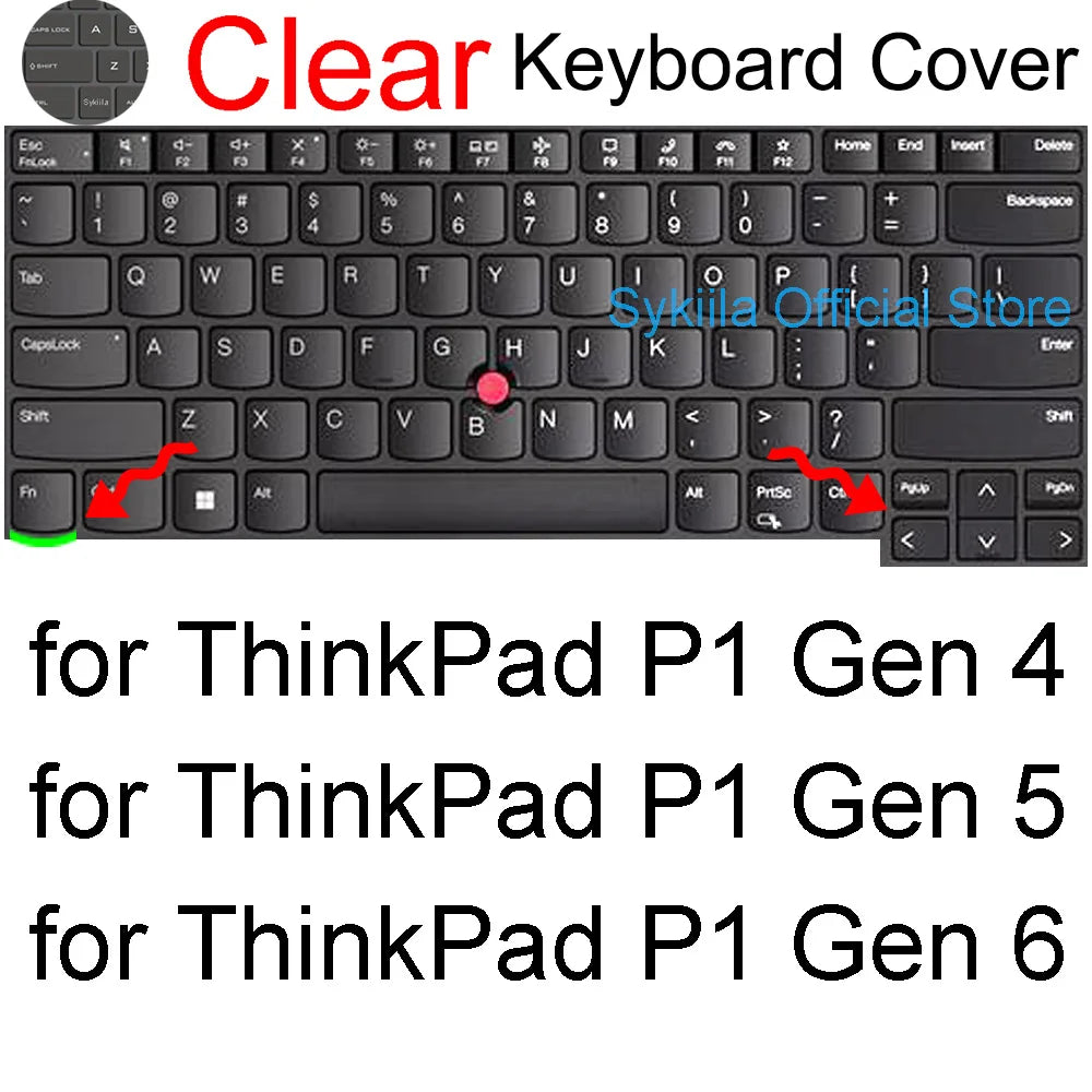 Keyboard Cover for Lenovo ThinkPad 16 Z16 P1 X1 E16 L16 P16 T16 P16s P16v T1g T16g Gen 8 7 6 5 4 3 Silicone Protector Skin Case