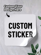 1/60/120/240 Custom Square PVC Stickers Waterproof Personalized for Party, Label, Packaging