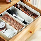 4pcs White Plastic Storage Boxes - Suitable for Drawer, Shelf, Wardrobe,Office, Bedside - Store Phone Cases,Socks- Space-Saving