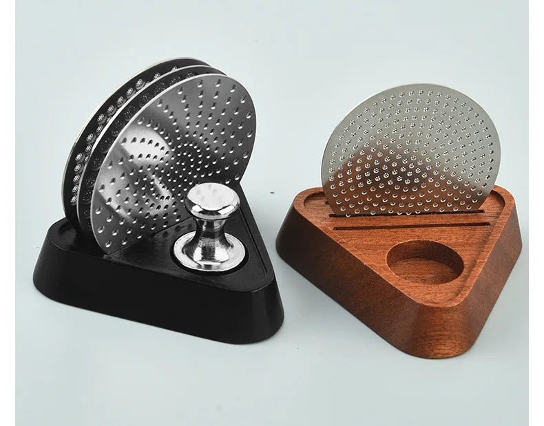 51/53/58MM Portafilter Espresso Universal Filter Storage Rack Coffee Puck Screen Stand Reusable Wooden Coffee Filter Stand