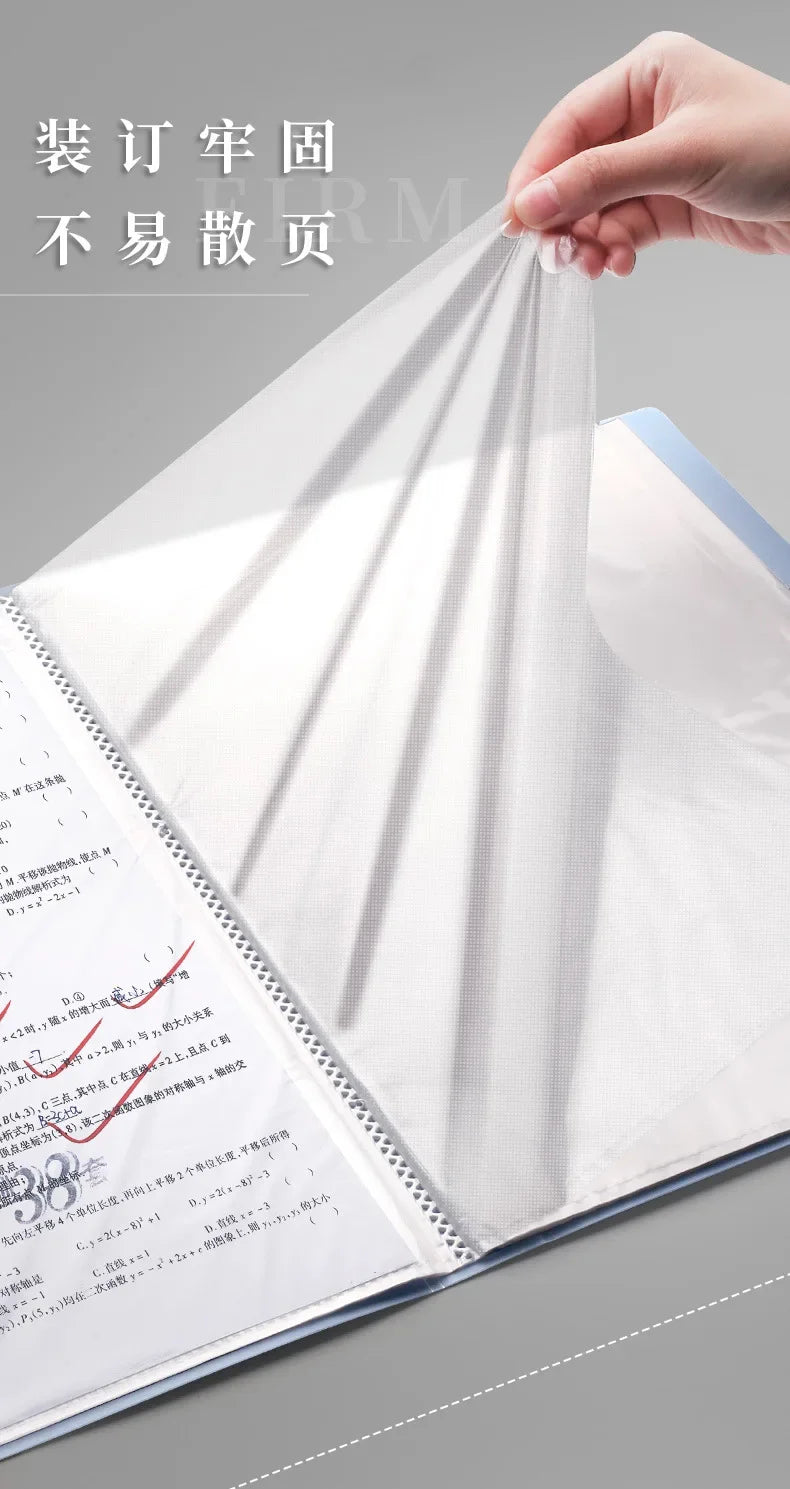 100 Pages A4 Thickened Folder Information Book Large Capacity Diy File Folder Multifunctional Document Organizer Desktop Storage