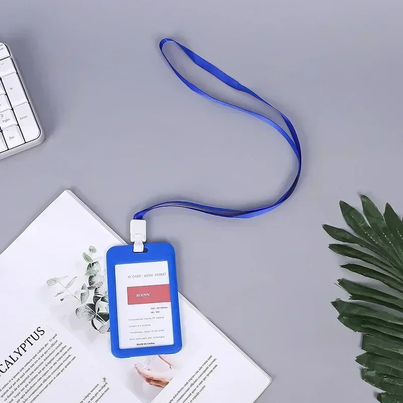 Lanyard Card Covers Women Men Work Permit Holder Credit Card Holder Neck Strap Students Kids Bus Cards Case ID Card Holder