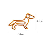 1 Pack Golden Dachshund Paper Clips Cartoon Creative Animal Special-shaped Bookmark Clip Paper Clamps