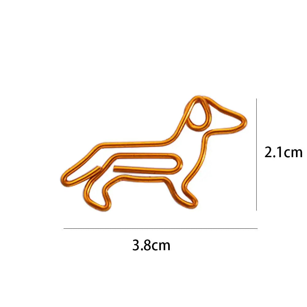 1 Pack Golden Dachshund Paper Clips Cartoon Creative Animal Special-shaped Bookmark Clip Paper Clamps