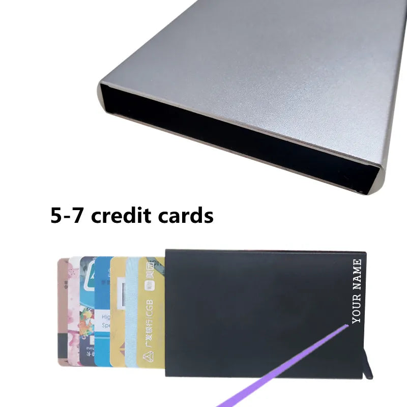 Anti-theft ID Credit Card Holder Minimalist Porte Carte Thin Aluminium carteras Pocket Case Bank Women Men Credit Card Box DIY