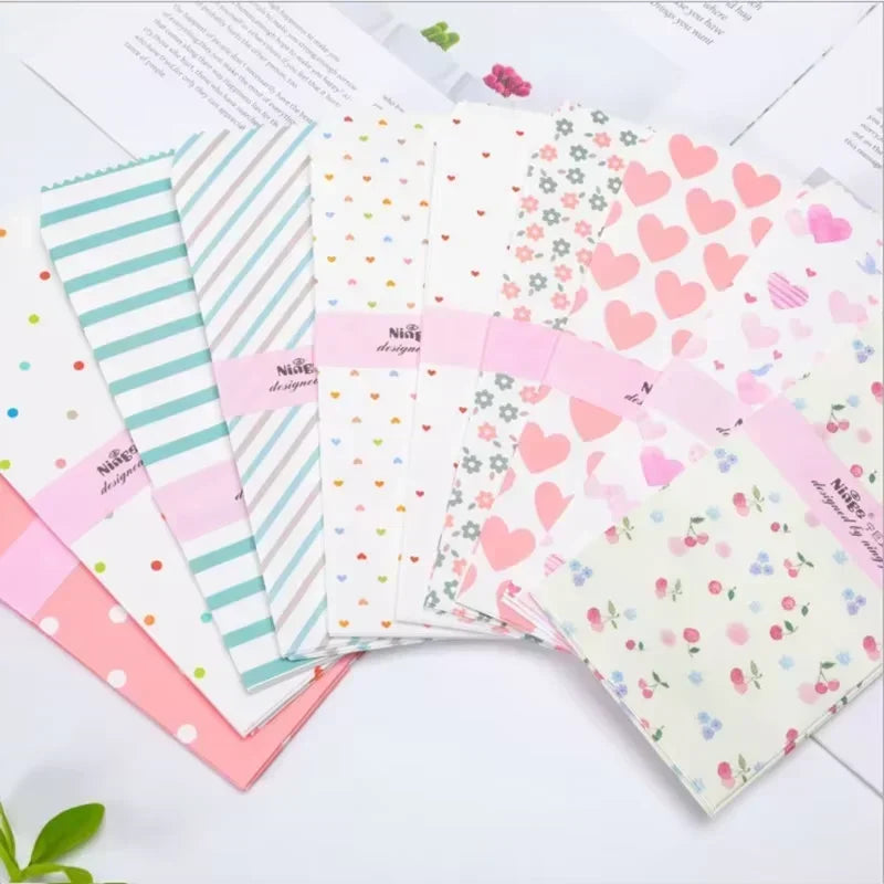 100Pcs Colorful Printing daily romance life envelope pink daisy Office Paper Envelopes Oil painting School Supplies 175*88mm