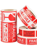 500/1000pcs Fragile Warning Stickers Handle With Care Labels 25.4x76.2mm/50.8x76.2mm For Shipping Packaging