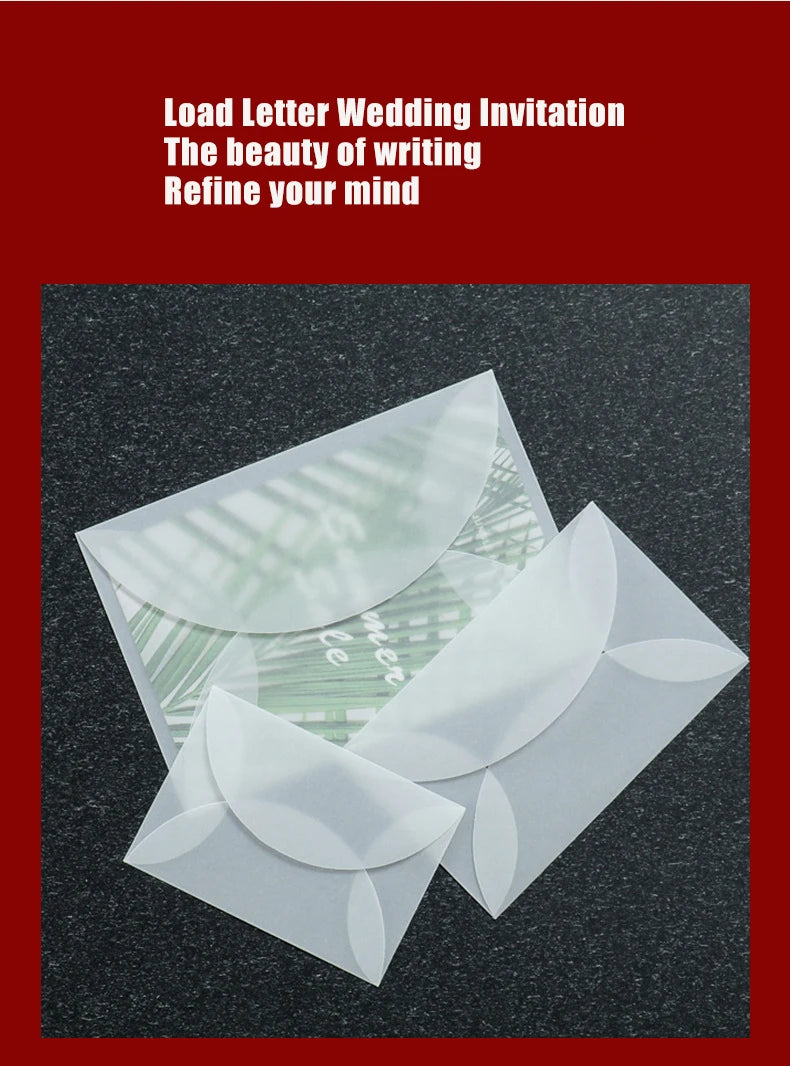 50pcs/lot Blank Translucent Envelope for Invitations Postcards European Giftbox Message Card Letters Business Wedding Envelopes