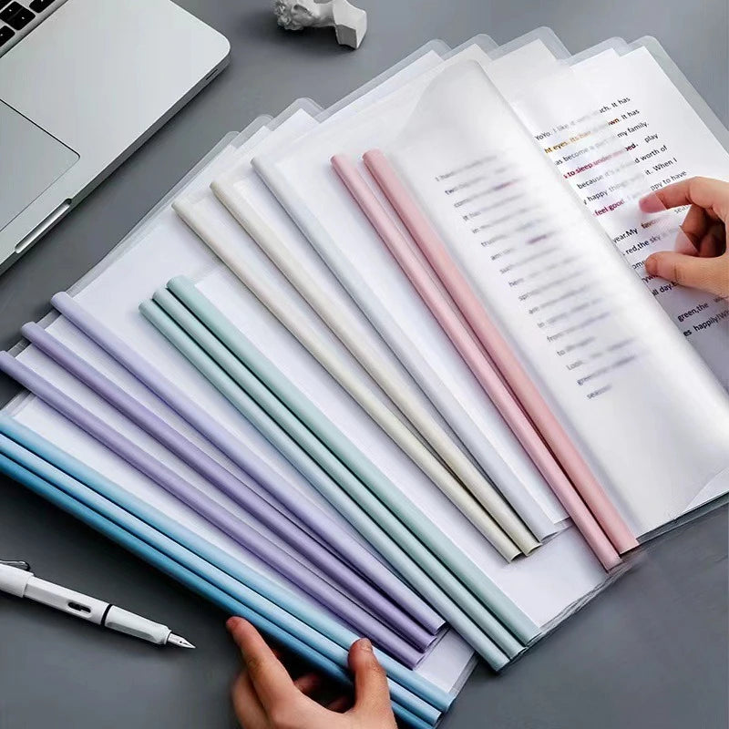 5Pcs Gradient Pull-out Clip Teardrop-shaped A4 Transparent Folder Pull-out Clip Resume File Folder Approval and Submission