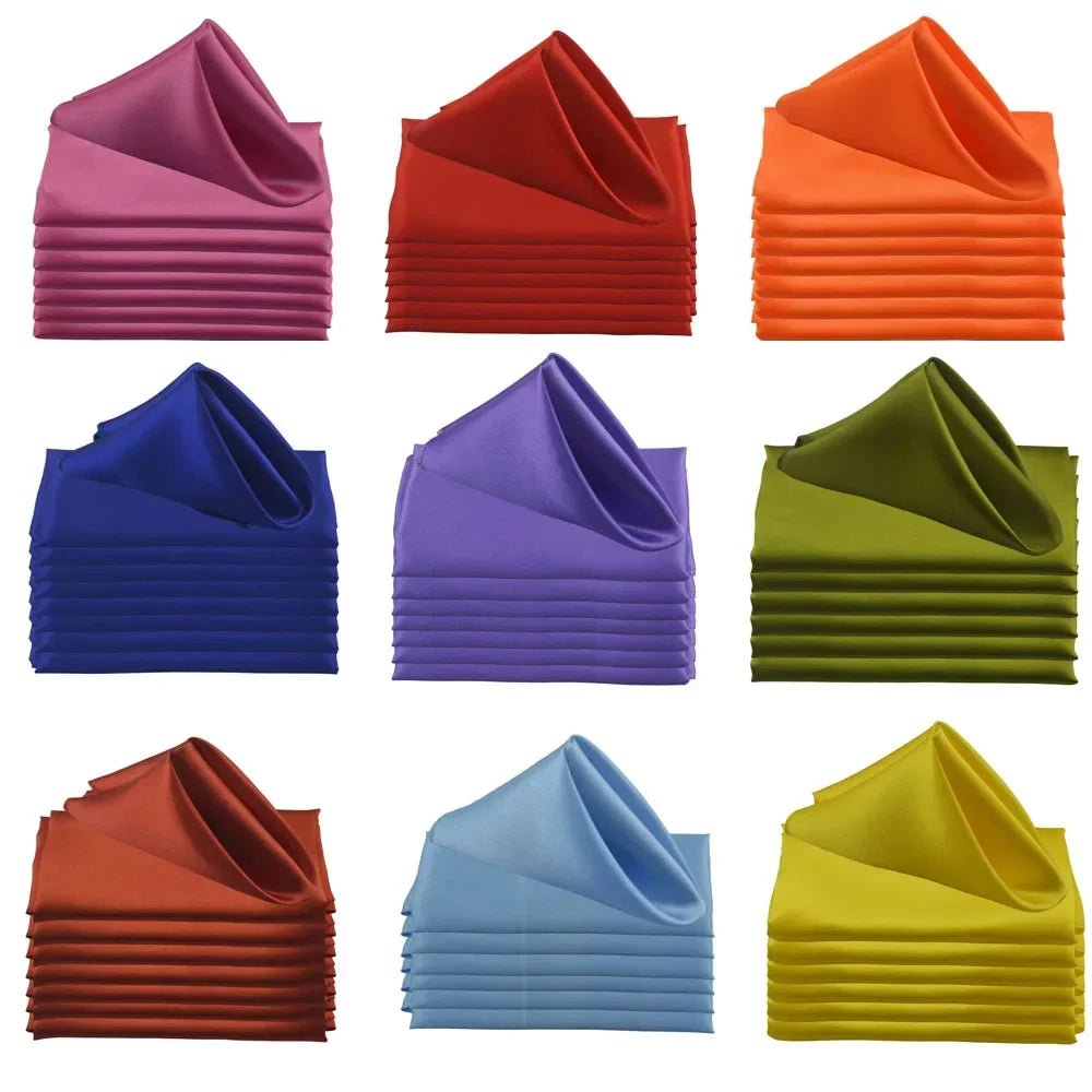30pcs Satin Square 30cm Napkins Handkerchief Table Dinner Napkin For Wedding Party Decoration Birthday Christmas Cloth Tea Towel